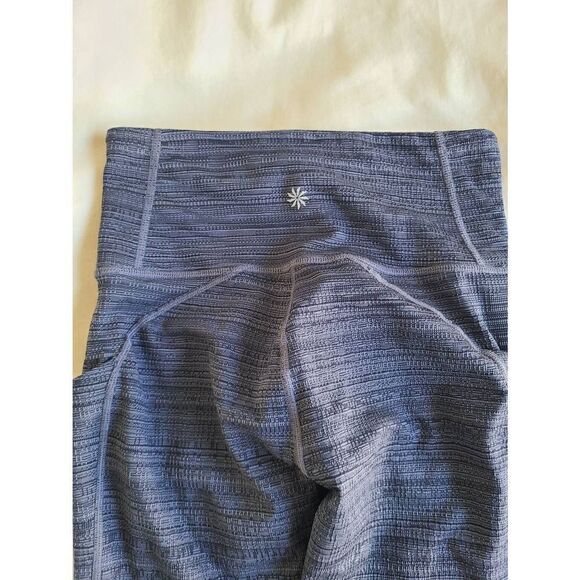 Athleta Cropped Leggings Womens 2XS Purple Stretch Lined Athleisure Yoga Pockets - Picture 8 of 8